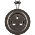 PORCELAIN KATY PATY COLONA ROUND SURFACE MOUNTED UK SOCKET BROWN - DYKE & DEAN