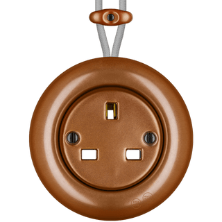 PORCELAIN KATY PATY COLONA ROUND SURFACE MOUNTED UK SOCKET COPPER - DYKE & DEAN