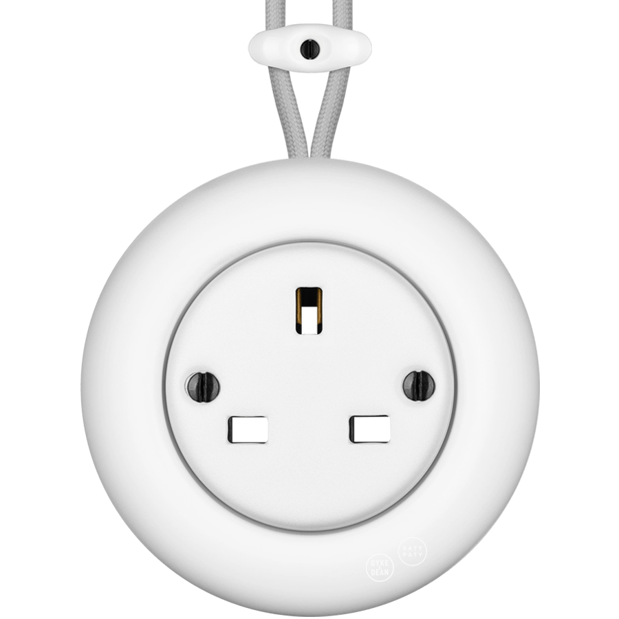 PORCELAIN KATY PATY COLONA ROUND SURFACE MOUNTED UK SOCKET MATTE WHITE - DYKE & DEAN