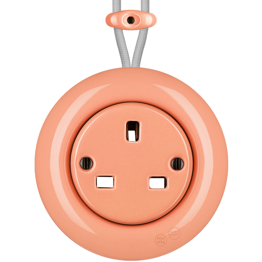 PORCELAIN KATY PATY COLONA ROUND SURFACE MOUNTED UK SOCKET SALMON PINK - DYKE & DEAN