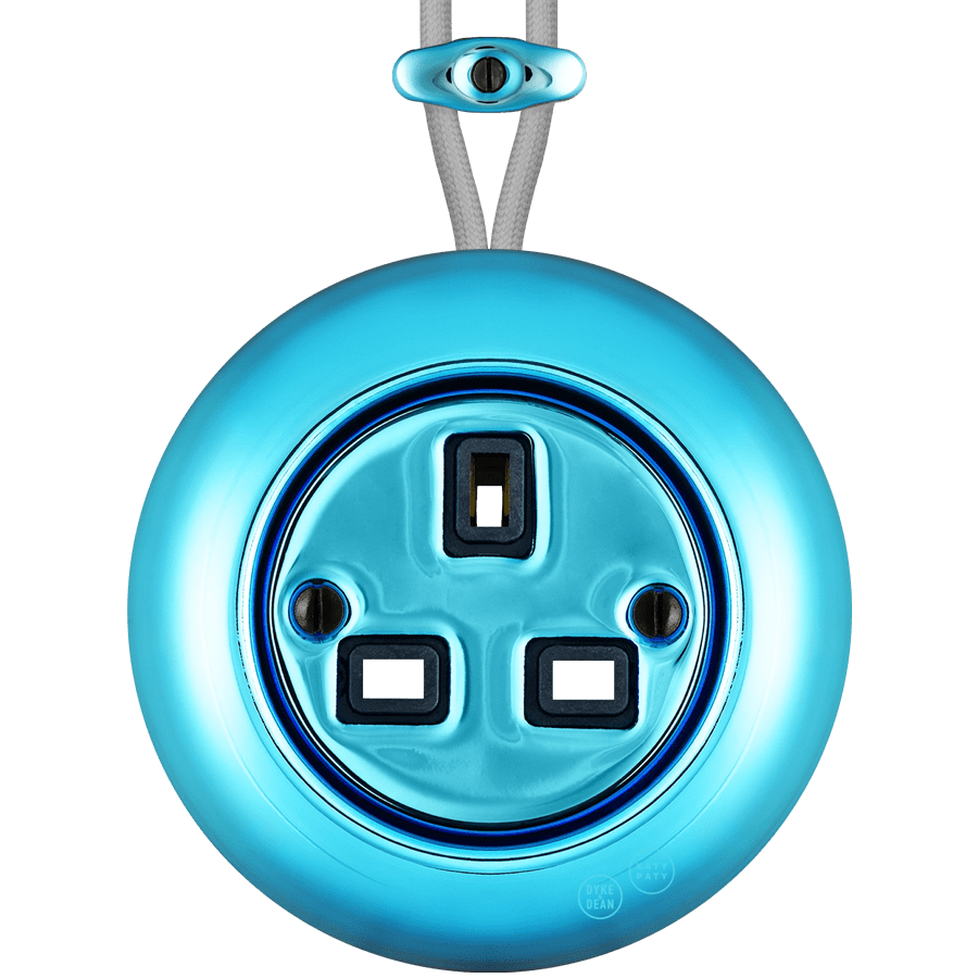 PORCELAIN KATY PATY COLONA ROUND SURFACE MOUNTED UK SOCKET SKY BLUE - DYKE & DEAN