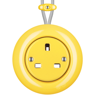 PORCELAIN KATY PATY COLONA ROUND SURFACE MOUNTED UK SOCKET YELLOW - DYKE & DEAN