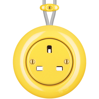 PORCELAIN KATY PATY COLONA ROUND SURFACE MOUNTED UK SOCKET YELLOW - DYKE & DEAN