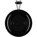 PORCELAIN KATY PATY COLONA ROUND SURFACE MOUNTED USA 15AMP SOCKET BLACK - DYKE & DEAN