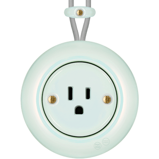 PORCELAIN KATY PATY COLONA ROUND SURFACE MOUNTED USA 15AMP SOCKET CONCHA - DYKE & DEAN