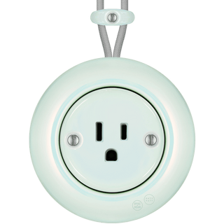 PORCELAIN KATY PATY COLONA ROUND SURFACE MOUNTED USA 15AMP SOCKET CONCHA - DYKE & DEAN