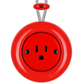 PORCELAIN KATY PATY COLONA ROUND SURFACE MOUNTED USA 15AMP SOCKET RED - DYKE & DEAN