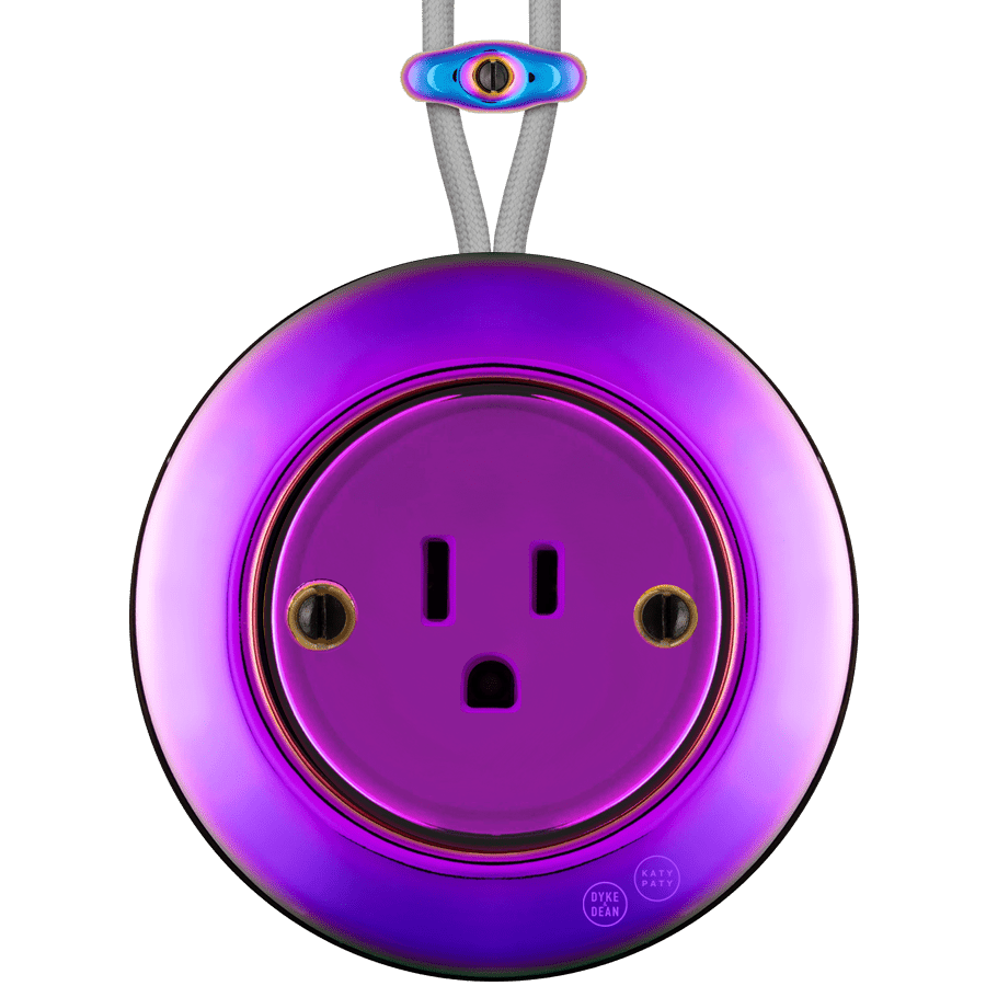 PORCELAIN KATY PATY COLONA ROUND SURFACE MOUNTED USA 15AMP SOCKET VIOLEDO - DYKE & DEAN