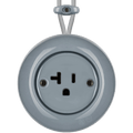 PORCELAIN KATY PATY COLONA ROUND SURFACE MOUNTED USA 20AMP SOCKET ASH GREY - DYKE & DEAN