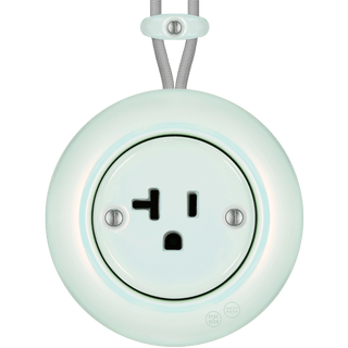 PORCELAIN KATY PATY COLONA ROUND SURFACE MOUNTED USA 20AMP SOCKET CONCHA - DYKE & DEAN