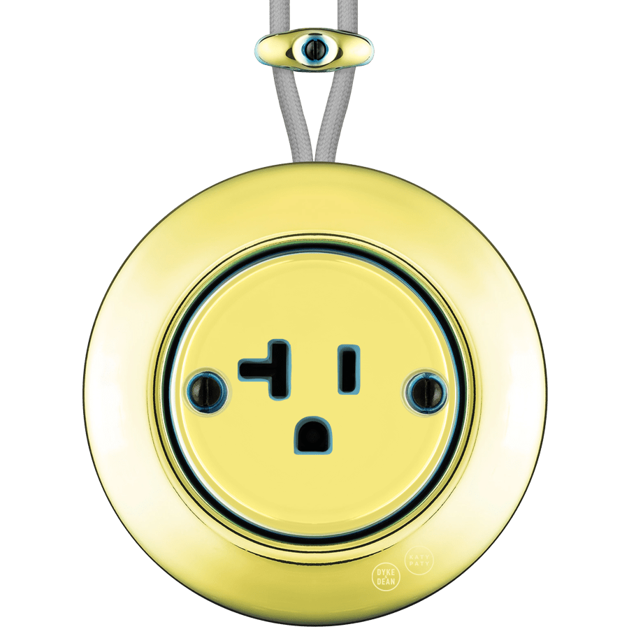 PORCELAIN KATY PATY COLONA ROUND SURFACE MOUNTED USA 20AMP SOCKET LUCEDO - DYKE & DEAN