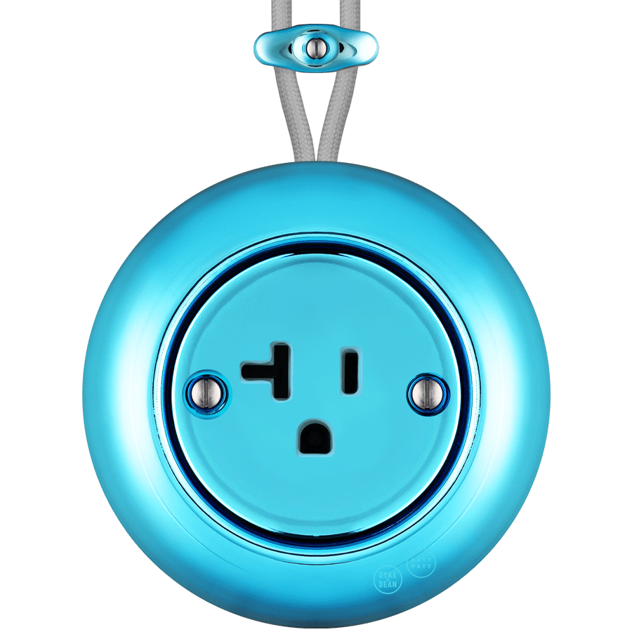 PORCELAIN KATY PATY COLONA ROUND SURFACE MOUNTED USA 20AMP SOCKET SKY BLUE - DYKE & DEAN