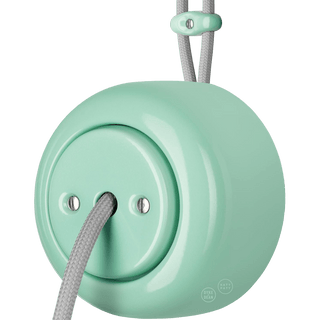 PORCELAIN ROUND SURFACE MOUNTED CABLE GLAND SOCKET MINT GREEN - DYKE & DEAN