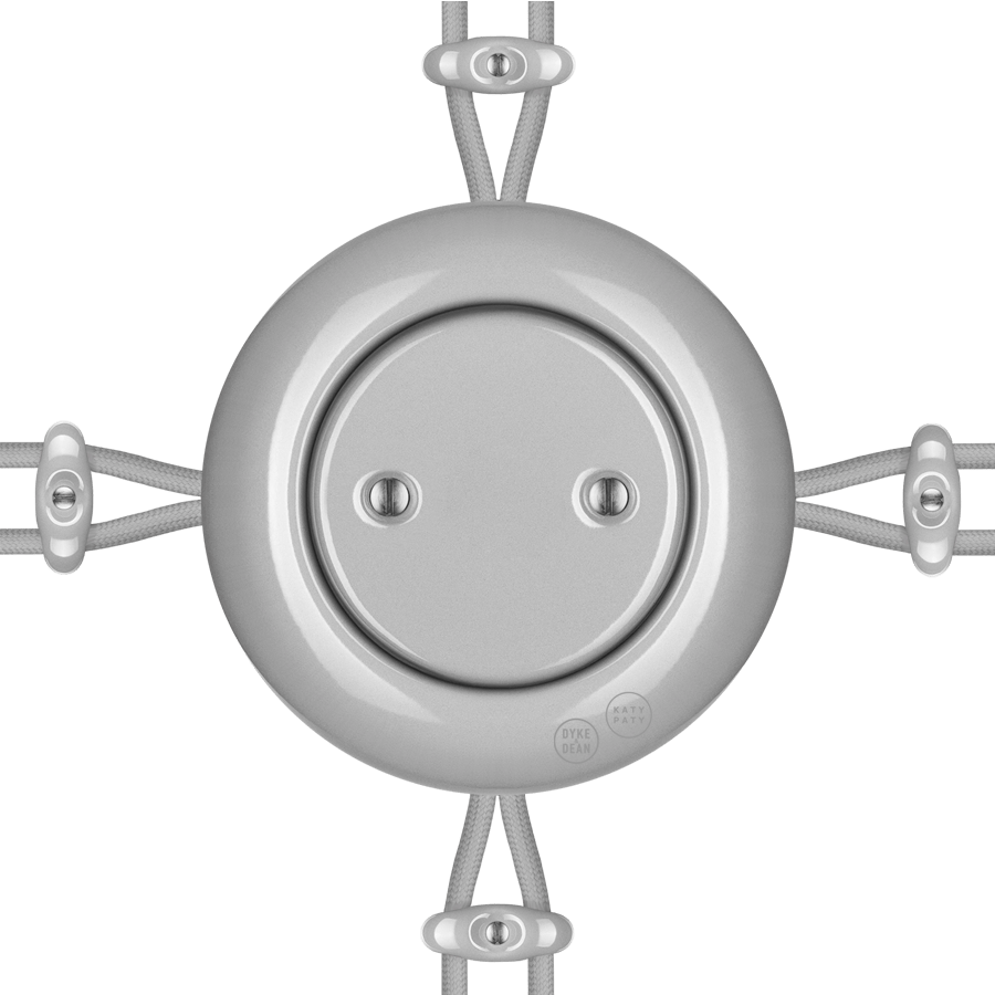 PORCELAIN ROUND SURFACE MOUNTED JUNCTION BOX GREY - DYKE & DEAN