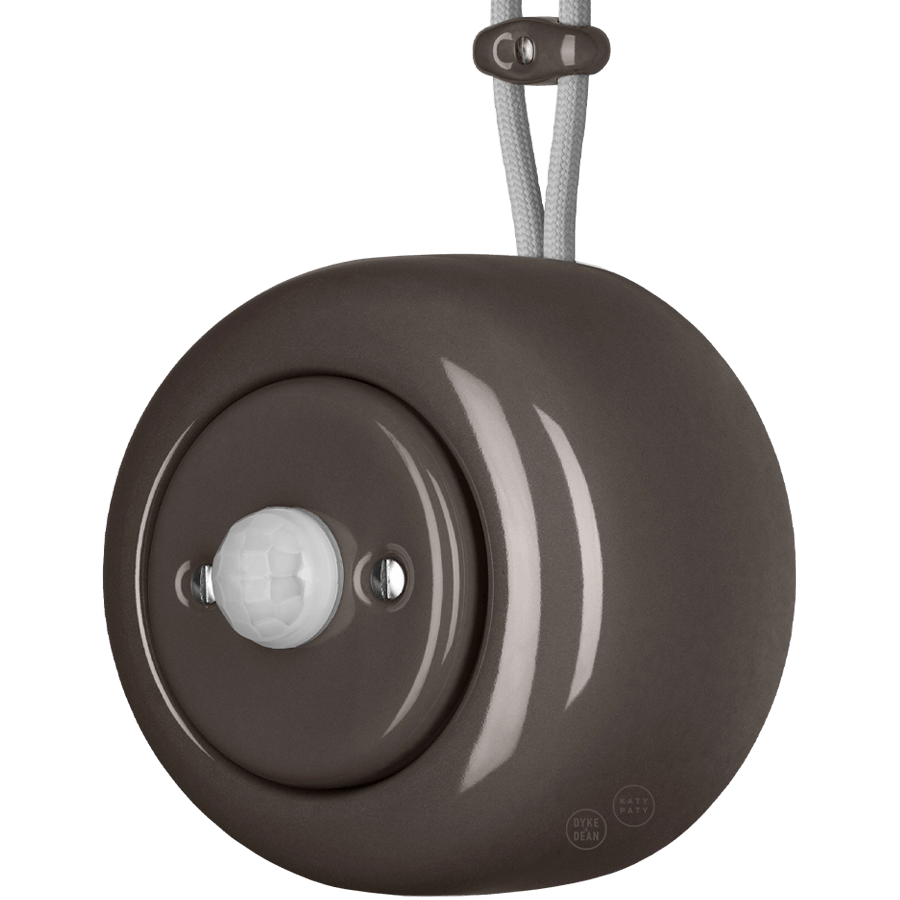 PORCELAIN ROUND SURFACE MOUNTED MOTION SENSOR BROWN - DYKE & DEAN