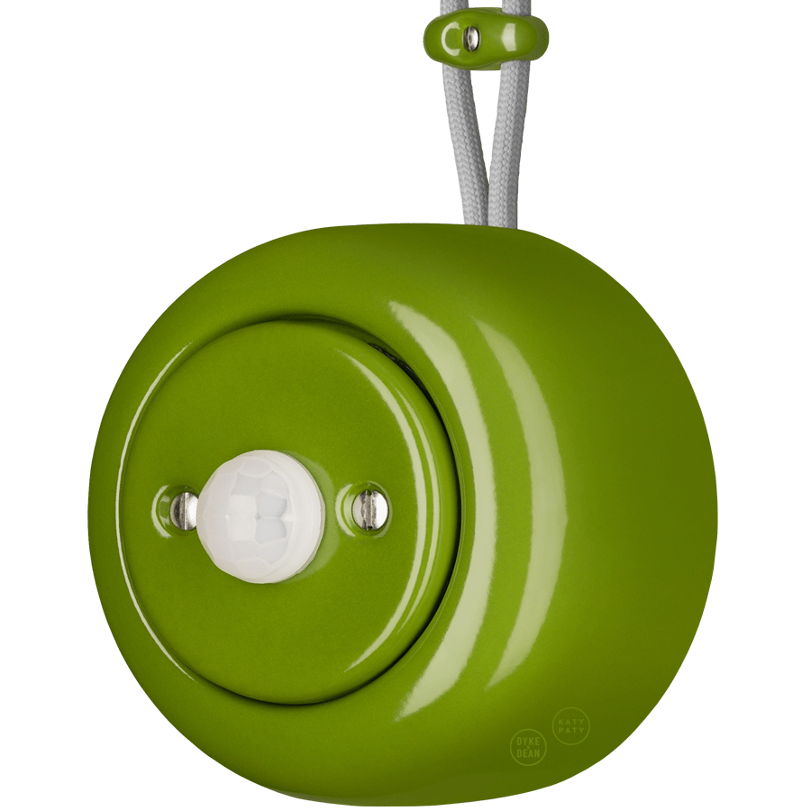 PORCELAIN ROUND SURFACE MOUNTED MOTION SENSOR GREEN - DYKE & DEAN