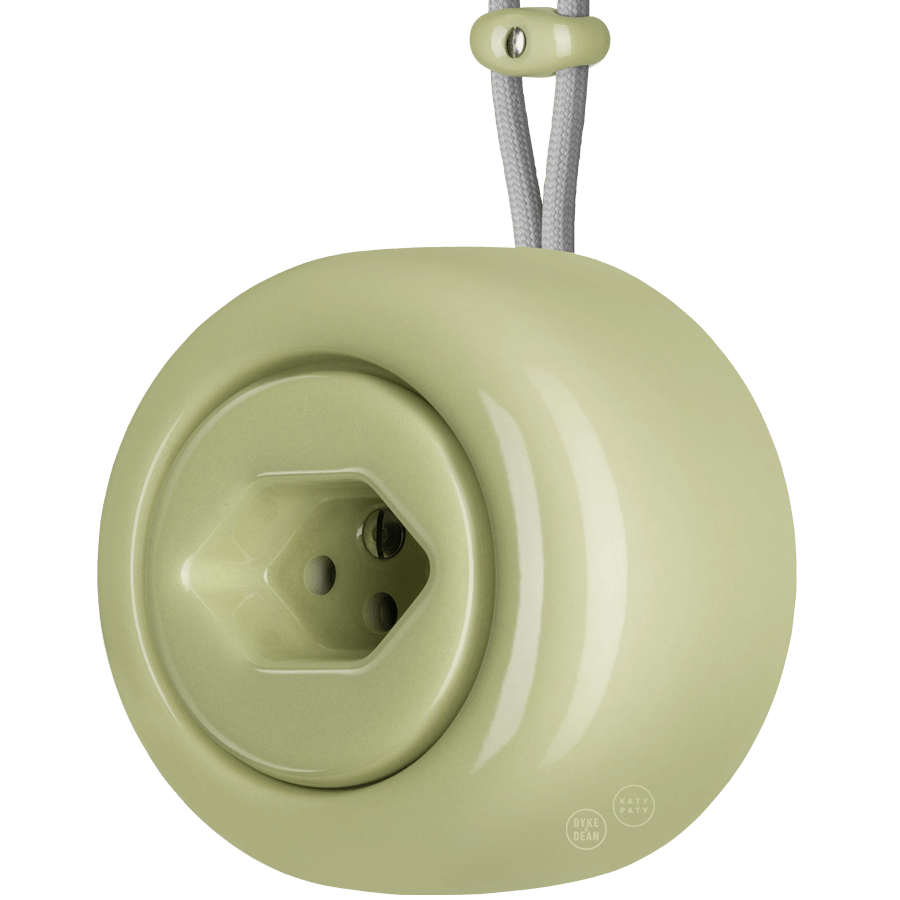 PORCELAIN ROUND SURFACE MOUNTED SWISS SOCKET MOSS GREEN - DYKE & DEAN