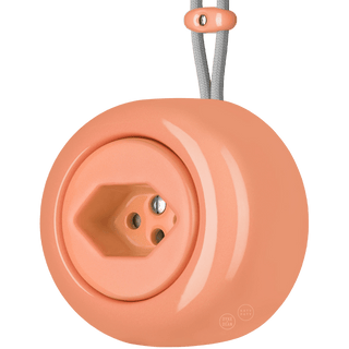 PORCELAIN ROUND SURFACE MOUNTED SWISS SOCKET SALMON PINK - DYKE & DEAN