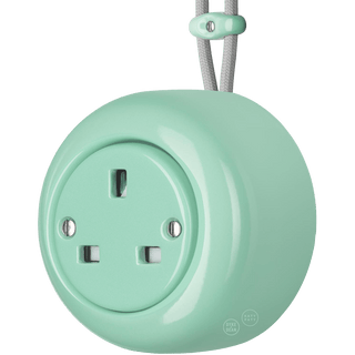 PORCELAIN ROUND SURFACE MOUNTED UK SOCKET MINT - DYKE & DEAN