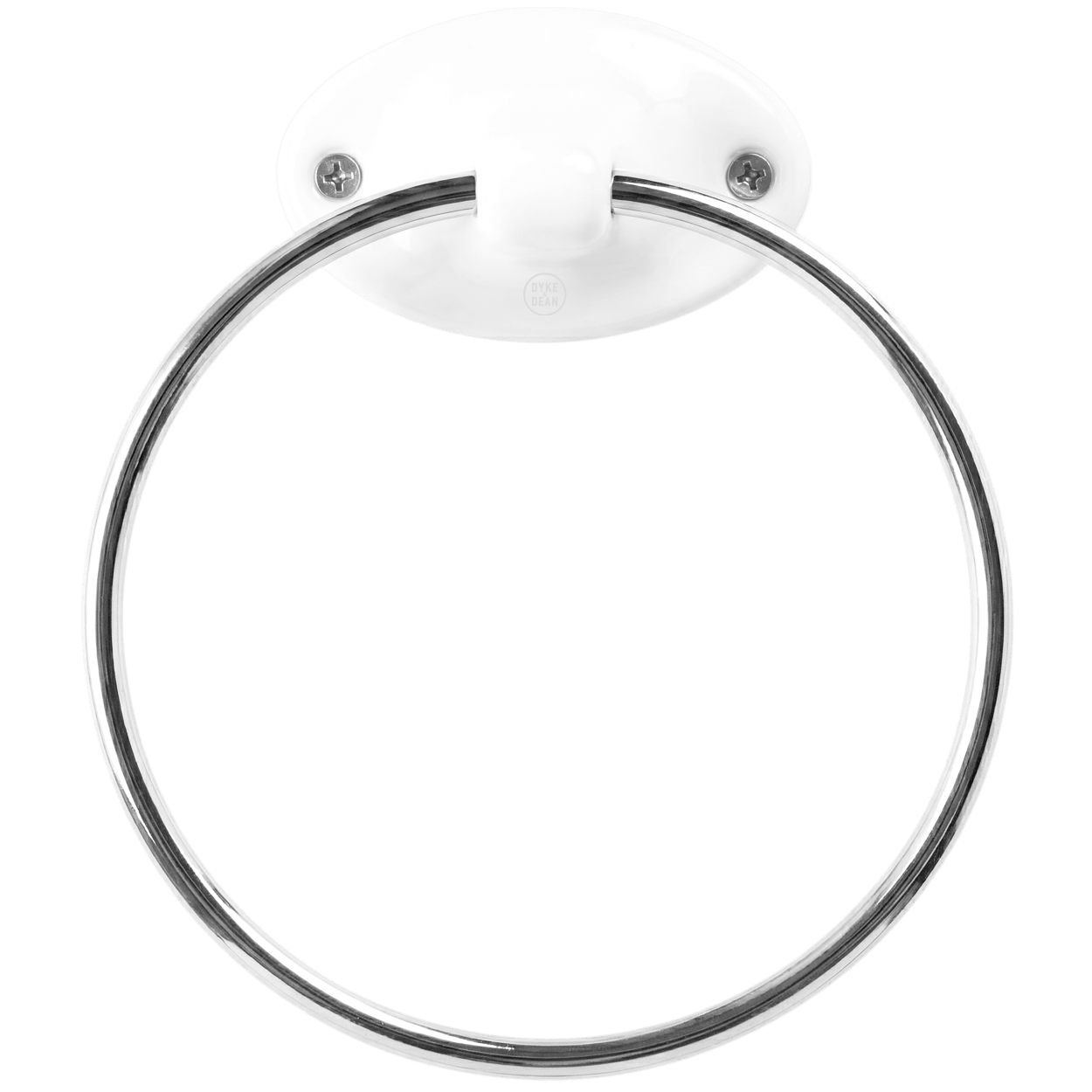 PORCELAIN TOWEL RING HANGER WHITE - DYKE & DEAN