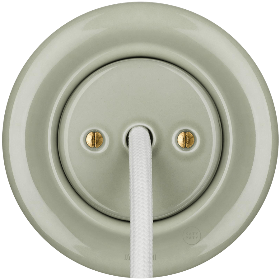 PORCELAIN WALL CABLE GLAND SOCKET GREY GREEN - DYKE & DEAN