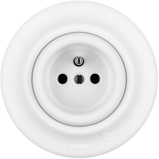 PORCELAIN WALL EURO SOCKET MATT WHITE - DYKE & DEAN