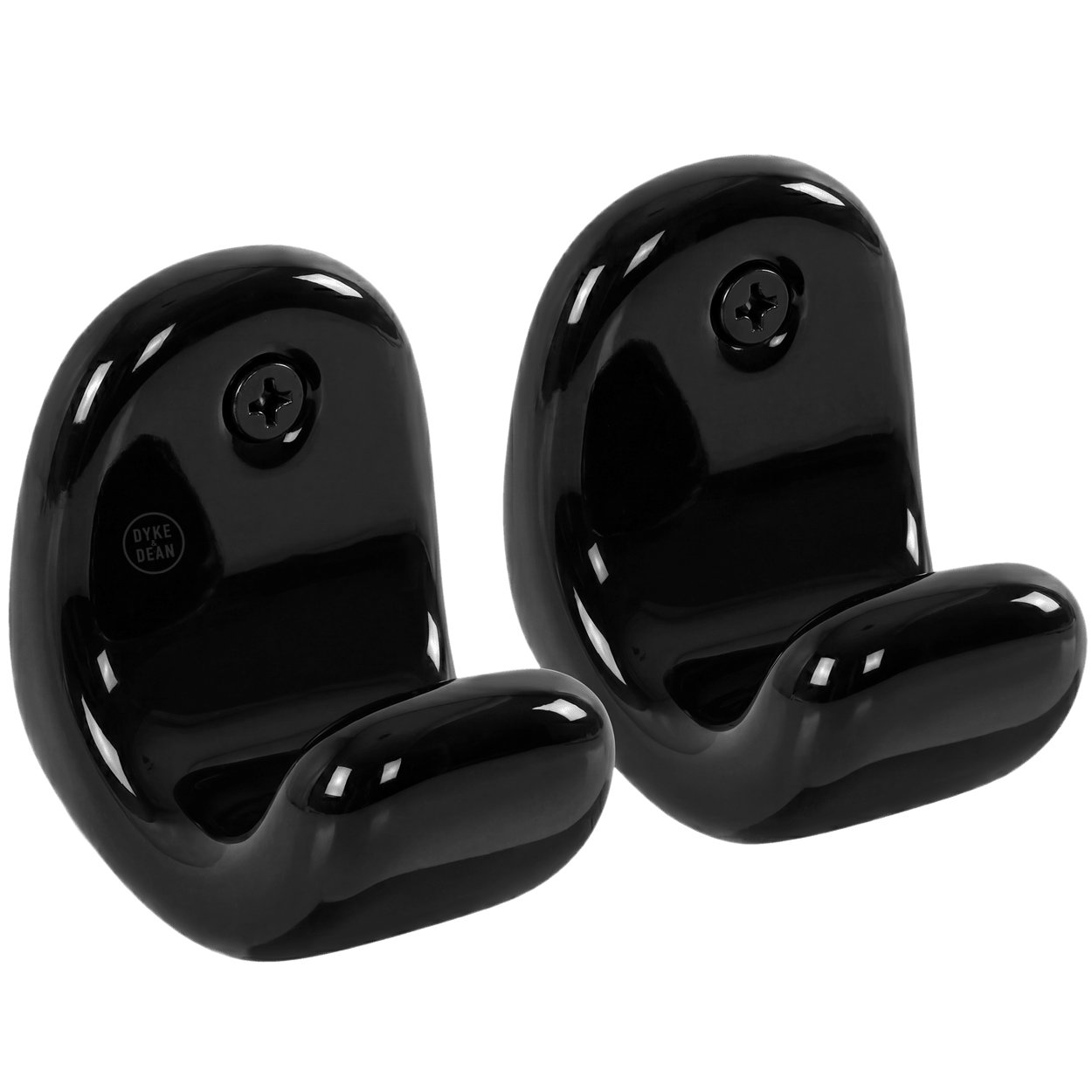 PORCELAIN WALL HOOK SET BLACK - DYKE & DEAN