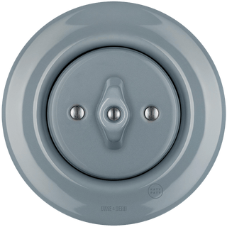 PORCELAIN WALL LIGHT SWITCH ASH GREY ROTARY - DYKE & DEAN