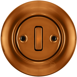PORCELAIN WALL LIGHT SWITCH BRONZE SLIM BUTTON - DYKE & DEAN