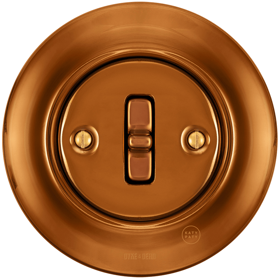 PORCELAIN WALL LIGHT SWITCH BRONZE TOGGLE - DYKE & DEAN