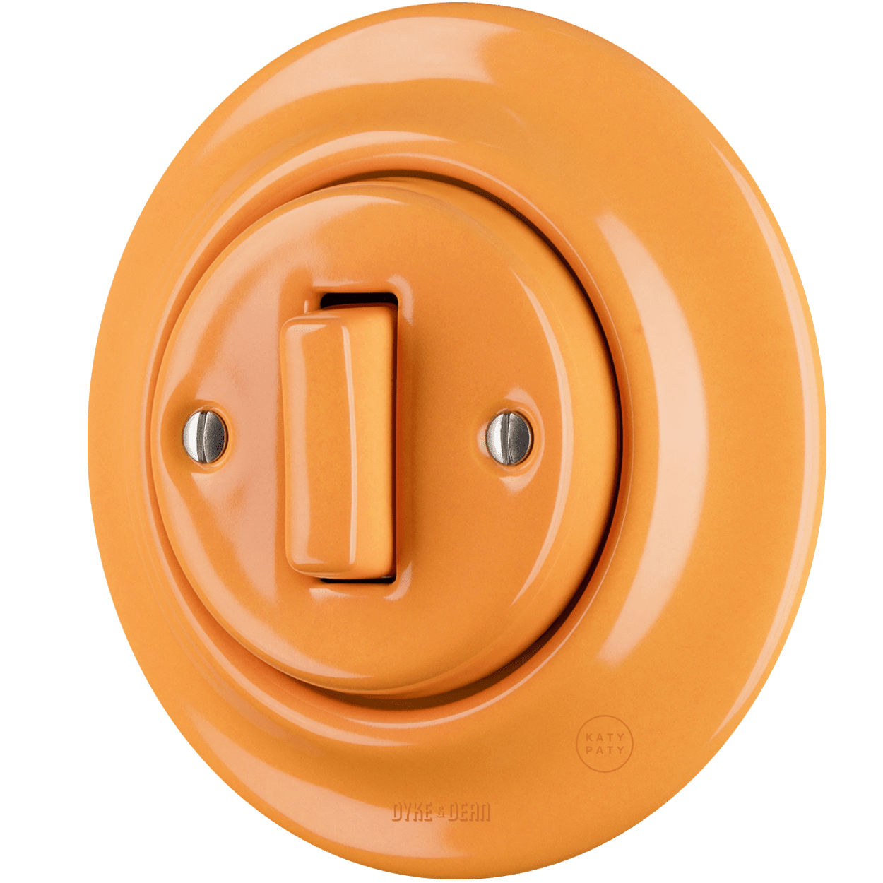 PORCELAIN WALL LIGHT SWITCH CARROT SLIM BUTTON - DYKE & DEAN