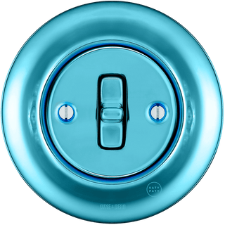 PORCELAIN WALL LIGHT SWITCH SKY BLUE TOGGLE - DYKE & DEAN