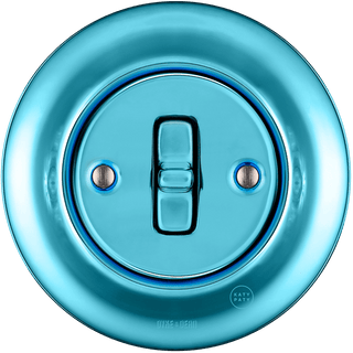 PORCELAIN WALL LIGHT SWITCH SKY BLUE TOGGLE - DYKE & DEAN