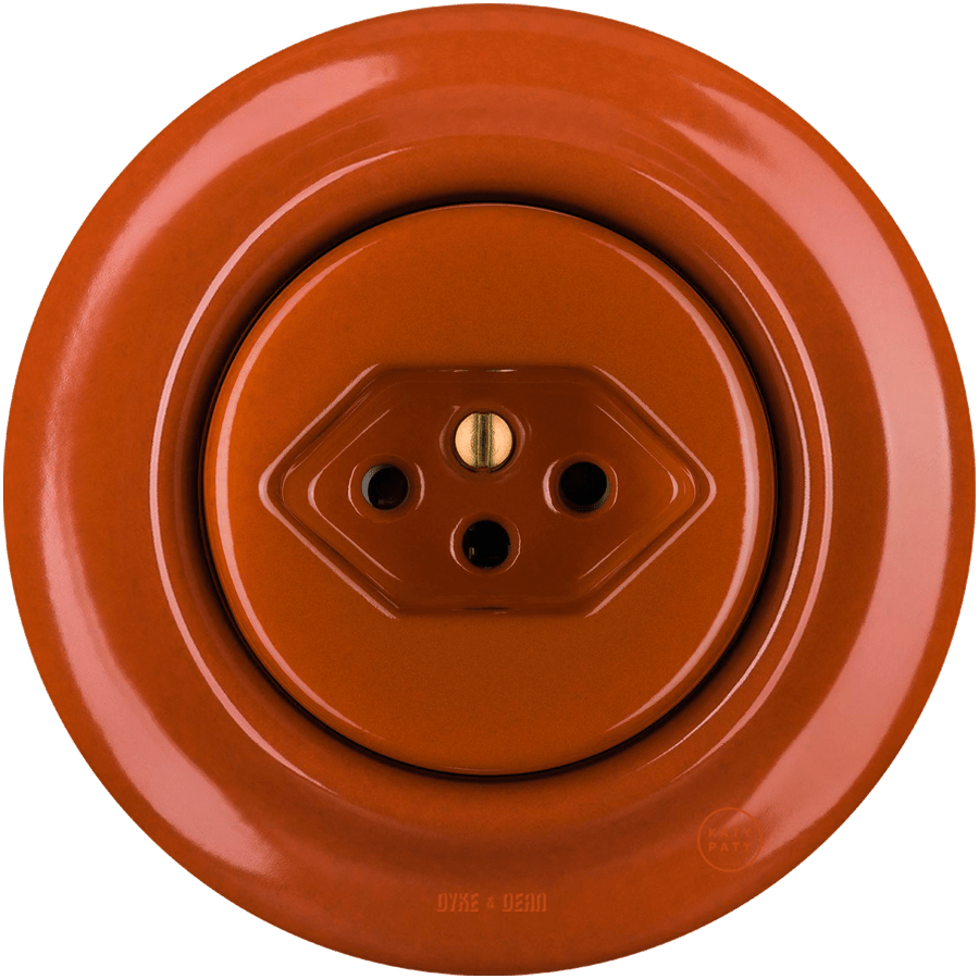 PORCELAIN WALL MOUNTED SWISS SOCKET BRICK RED - DYKE & DEAN