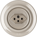 Cappuccino porcelain Swiss wall socket by Katy Paty
