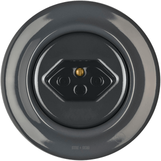 PORCELAIN WALL MOUNTED SWISS SOCKET DARK GREY - DYKE & DEAN