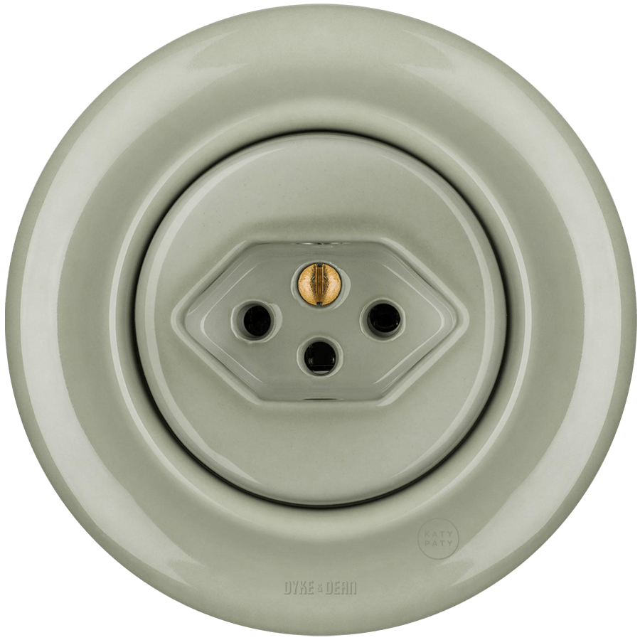 PORCELAIN WALL MOUNTED SWISS SOCKET GREY GREEN - DYKE & DEAN