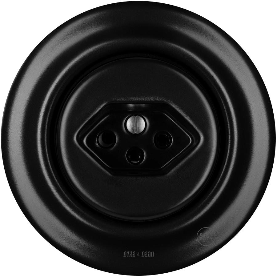 PORCELAIN WALL MOUNTED SWISS SOCKET MATT BLACK - DYKE & DEAN