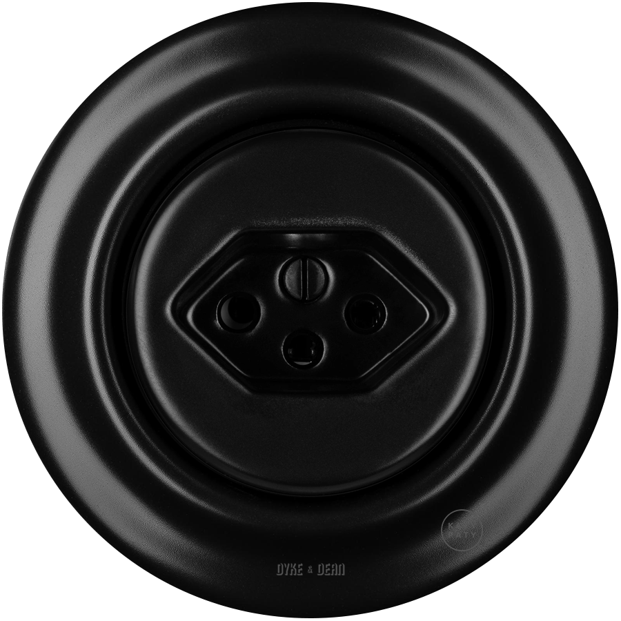 PORCELAIN WALL MOUNTED SWISS SOCKET MATT BLACK - DYKE & DEAN