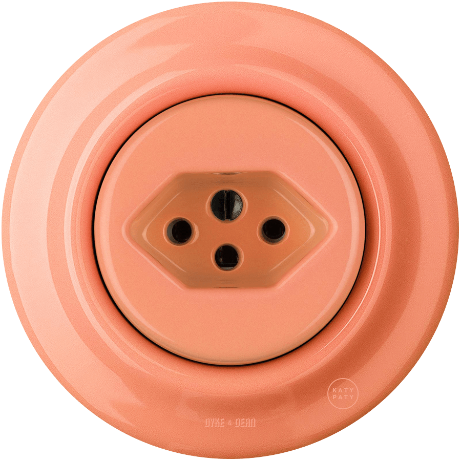 PORCELAIN WALL MOUNTED SWISS SOCKET SALMON - DYKE & DEAN