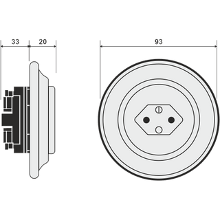 PORCELAIN WALL MOUNTED SWISS SOCKET VANILLA - DYKE & DEAN