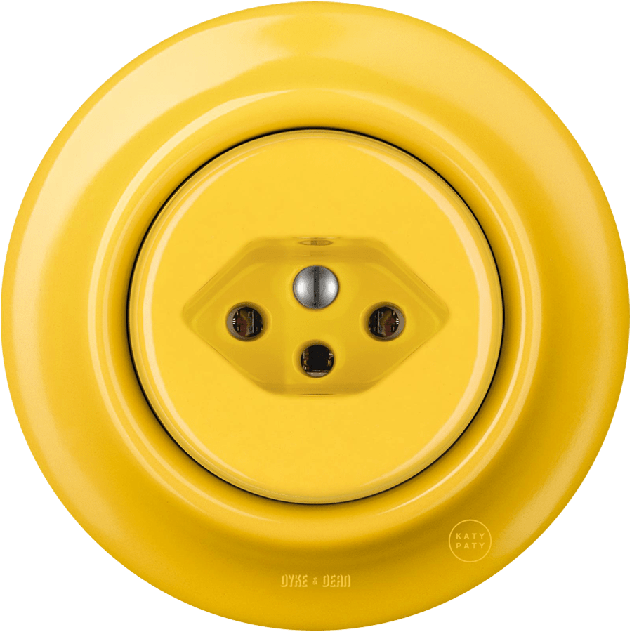 PORCELAIN WALL MOUNTED SWISS SOCKET YELLOW - DYKE & DEAN