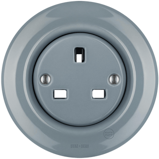 PORCELAIN WALL SOCKET ASH GREY UK - DYKE & DEAN