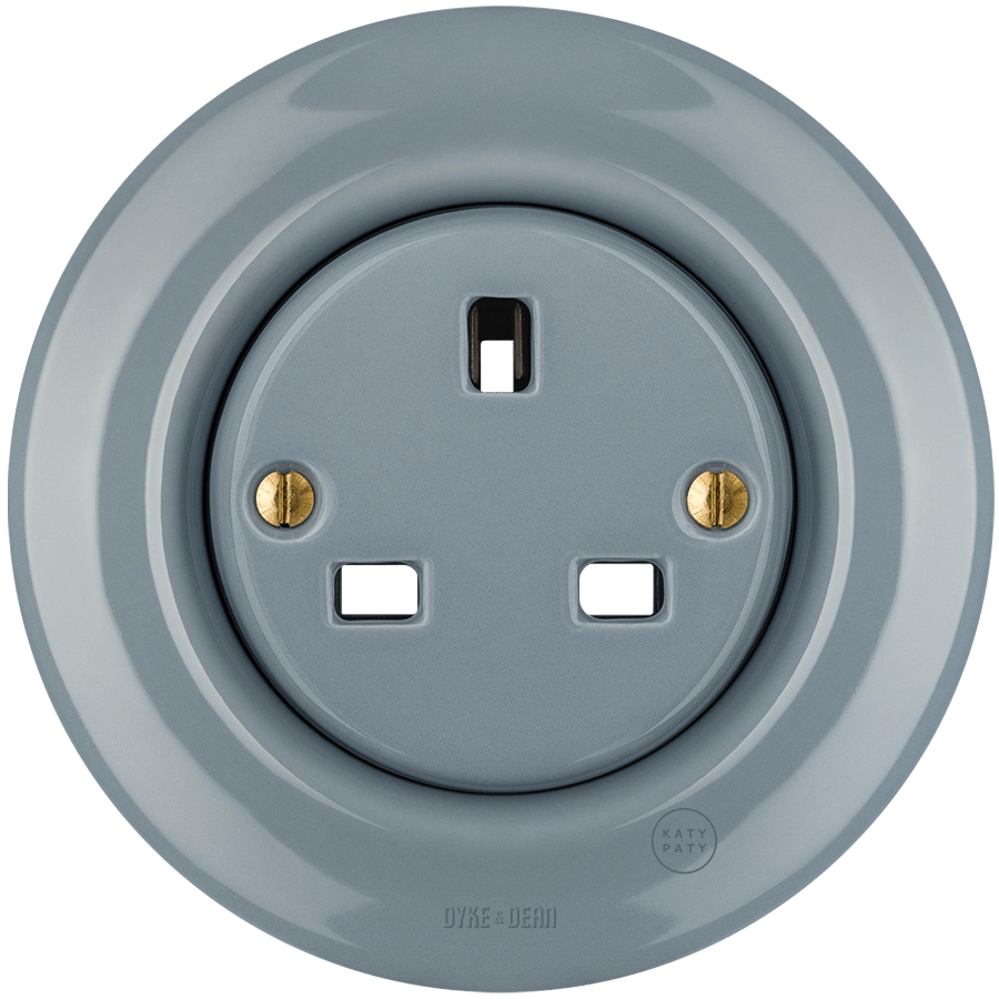 PORCELAIN WALL SOCKET ASH GREY UK - DYKE & DEAN