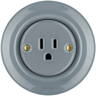 PORCELAIN WALL SOCKET ASH GREY USA 15 AMP - DYKE & DEAN