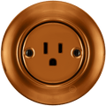 PORCELAIN WALL SOCKET BRONZE USA 15 AMP - DYKE & DEAN