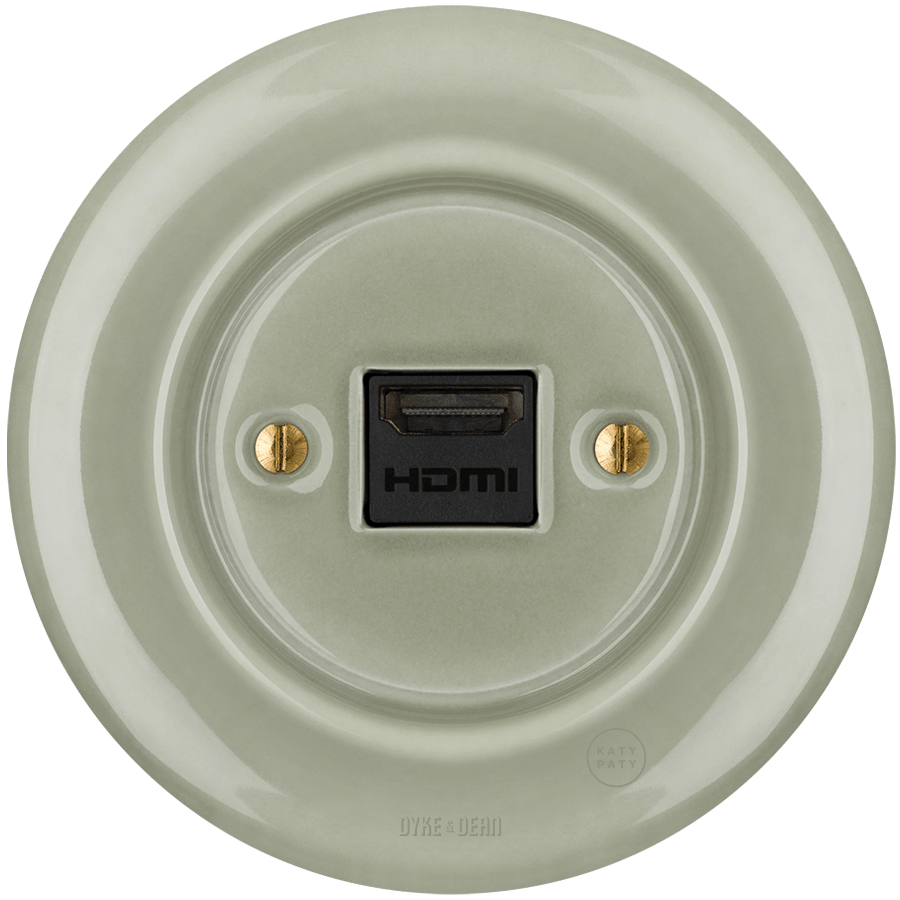 PORCELAIN WALL SOCKET GREY GREEN HDMI - DYKE & DEAN