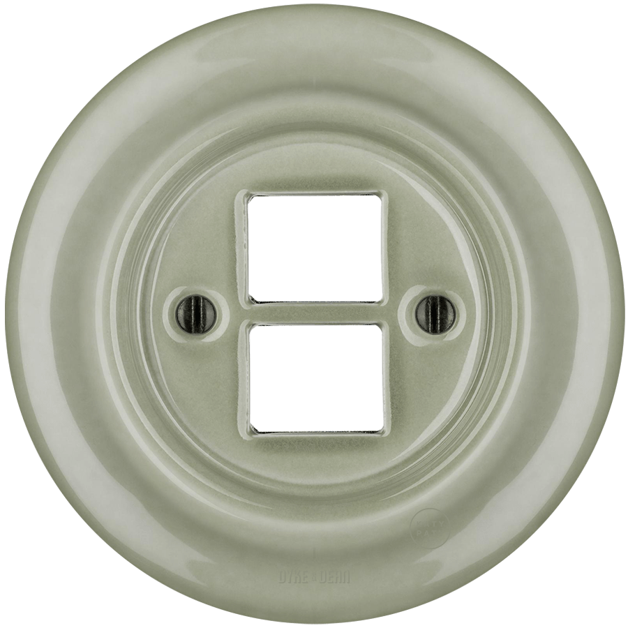 PORCELAIN WALL SOCKET GREY GREEN PC/USB - DYKE & DEAN