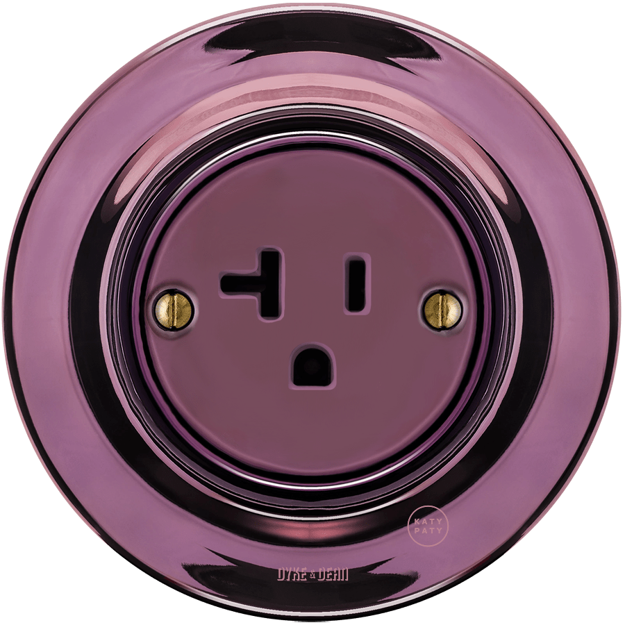 PORCELAIN WALL SOCKET PURPLE USA 20 AMP - DYKE & DEAN