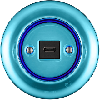 PORCELAIN WALL SOCKET SKY BLUE USB - C - DYKE & DEAN